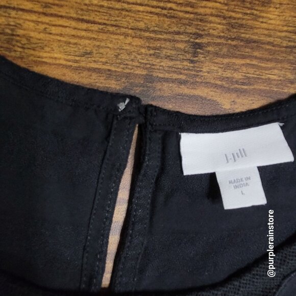 J Jill Floral Peasant Top L Gauzy Stretch Whimsy Ethereal Dark Coquette Boho - Picture 5 of 12